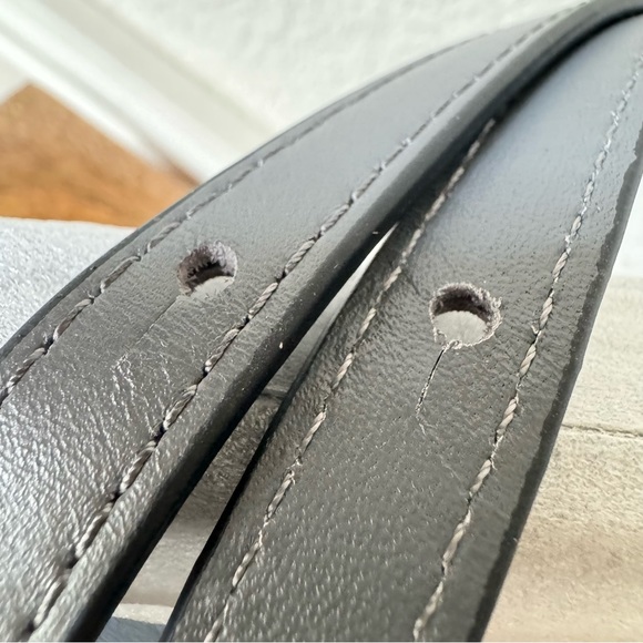 Graphite Gray Mini Leather Patchwork Satchel Puzzle Crossbody Shoulder Bag - Picture 12 of 15